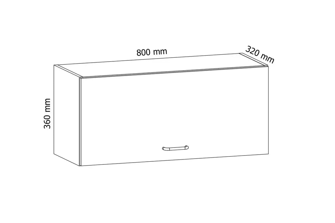 Hängeschrank 80 cm - Aspen - Bietet klare Sicht und stilvollen Stauraum für Ihre Küchenutensilien - Milaros Markt
