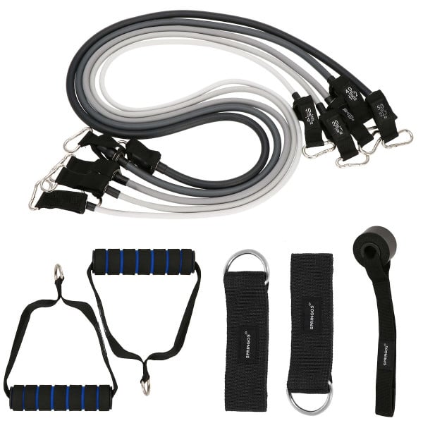 Widerstandsband-Set, 5 Stück, grau, Expander, 4,5–22,7 kg.