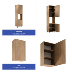 Winkelküche 405 x 205 cm Viel Stauraum Küchenzeile Küchenblock Ohne E-Geräten Einbauküche, Sorento KS5-M405 Sonoma Eiche