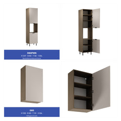 Küchenzeile - Sorento KS3-M375 - Beige / Dunkle Eiche