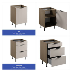 Küchenzeile - Sorento KS2-M360- Beige / Dunkle Eiche