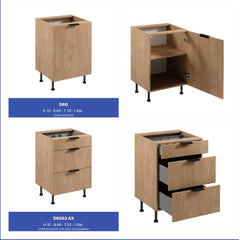 Winkelküche 405 x 205 cm Viel Stauraum Küchenzeile Küchenblock Ohne E-Geräten Einbauküche, Sorento KS5-M405 Sonoma Eiche