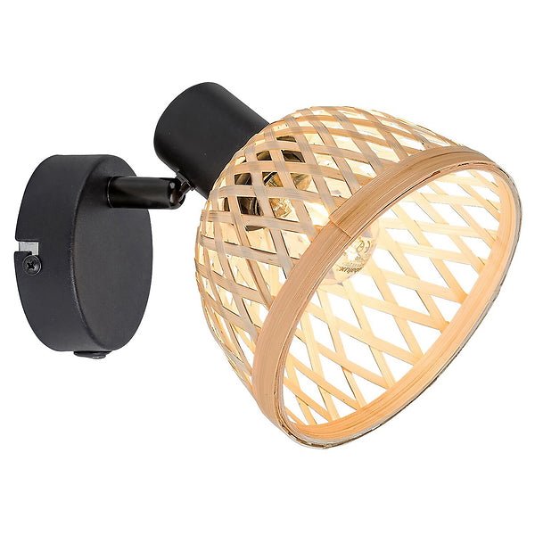 Wandleuchte Rattan 3133 - Mit Schalter und verstellbarem Design.