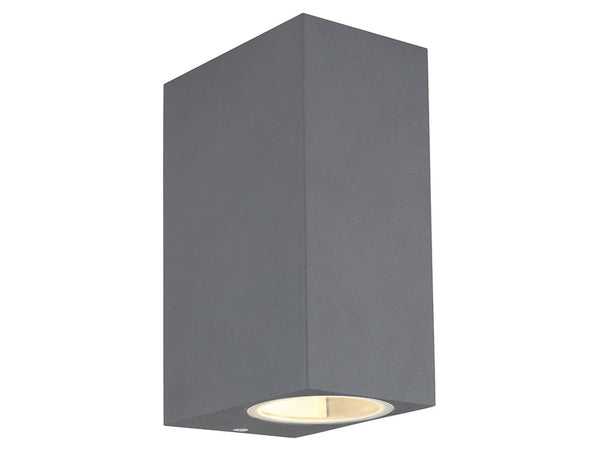 Veronika 15 cm 2-Punkt Aluminiumgrau Außenwandleuchte.