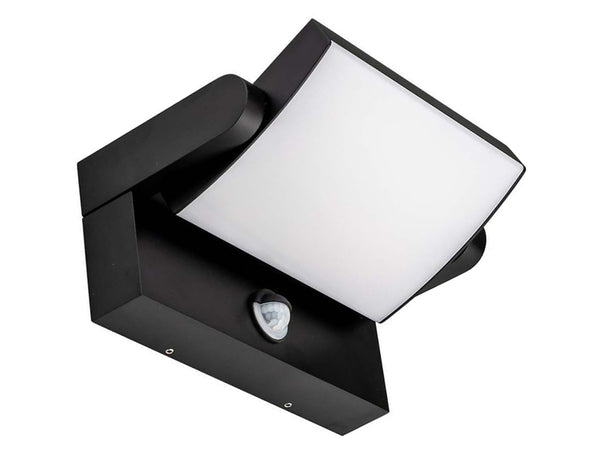 VT-11020S LED Außenwandleuchte 21 cm 3000K mit Bewegungsmelder schwarz.