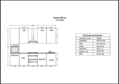 Küchenzeile - Sorento KS1-M300 - Dunkle Eiche