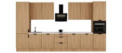 Küchenzeile 420 cm Küchenblock Einbauküche Ohne Arbeitsplatte , Sorento KS7-M420 , Sonoma Eiche