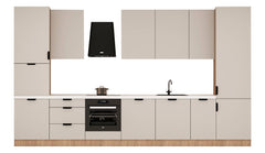 Küchenzeile 400 cm Küchenblock Einbauküche Ohne Arbeitsplatte , Sorento KS9-M400 , Beige/Sonoma Eiche