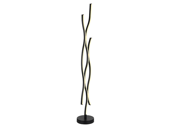 LED-Stehlampe Geronimo 3-flammig Metall schwarz.