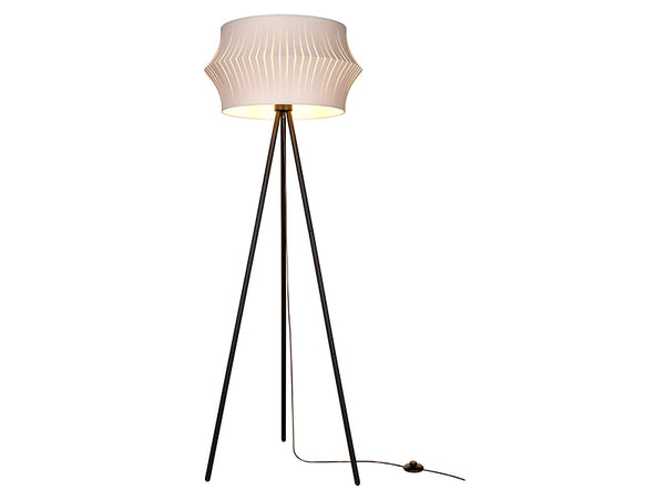 Lotus Stoff Stehlampe grau.