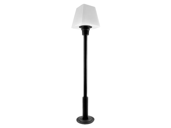 Außen-Stehleuchte Giza - 48 cm, Metall, Weiß-Schwarz.