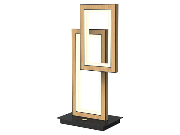 LED-Tischlampe Pescara 2-flammig LED Holz beige.