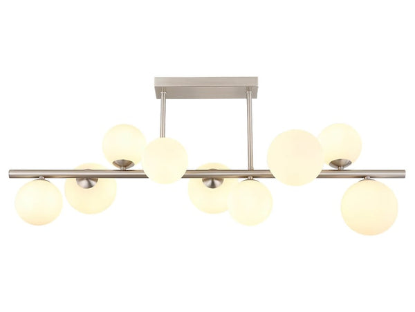 LED-Deckenlampe Riha 9-flammig silber.