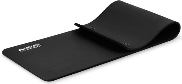 Neo-Sport schwarze Yoga-Fitnessmatte mit Löchern.