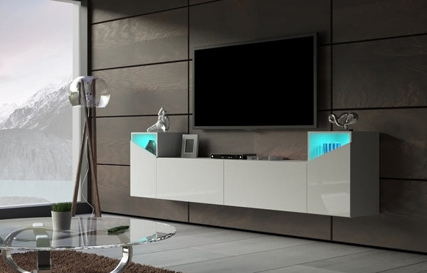 Wohnwand Zeitgemäßes Design in Premium-Qualität - Modernes - zeitgemäßes Design - LED-Beleuchtung - Milaros Markt