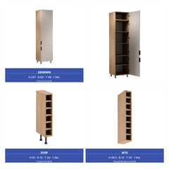 Küchenzeile - Sorento KS3-M375 -  Beige / Sonoma Eiche