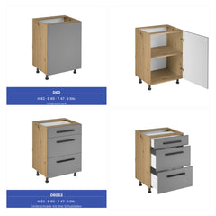 Küchenzeile - Langen KL8-M440 - Beige / Matt