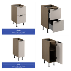 Küchenzeile 515 cm Einbauküche Küche ohne Arbeitsplatte Küchenmöbel , Sorento KS6-M515, Beige/Dunkle Eiche