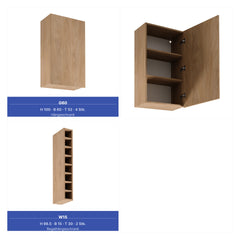 Küchenzeile 515 cm Einbauküche Küche ohne Arbeitsplatte Küchenmöbel , Sorento KS6-M515 , Sonoma Eiche