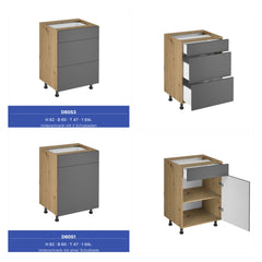 Küchenzeile - Langen KL3-M360 - Grau / Artisan Eiche