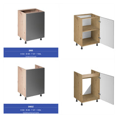 Küchenzeile - Langen KL3-M360 - Grau / Artisan Eiche