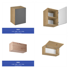 Küchenzeile - Langen KL4-M400 - Grau / Artisan Eiche