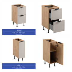 Küchenzeile 515 cm Einbauküche Küche ohne Arbeitsplatte Küchenmöbel , Sorento KS6-M515 , Beige/Sonoma Eiche