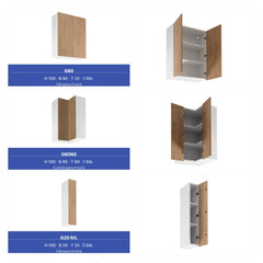 Winkelküche 405 x 205 cm Viel Stauraum Küchenzeile Küchenblock Ohne E-Geräten Einbauküche, Sorento KS5-M405 Sonoma Eiche/Weiß