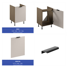 Küchenzeile - Sorento KS3-M375 - Beige / Dunkle Eiche