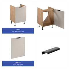 Winkelküche 405 x 205 cm Viel Stauraum Küchenzeile Küchenblock Ohne E-Geräten Einbauküche, Sorento KS5-M405 Beige / Sonoma Eiche