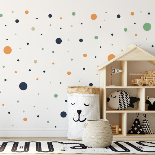 Polka Dot Aufkleber in intensiven Farben 150 Stk.