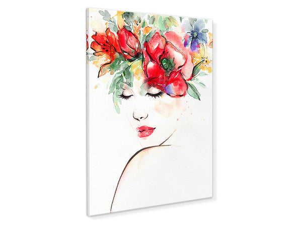 Gemälde auf Leinwand Blumenkopf 60x80 cm.