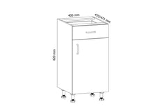 Unterschrank D40S1 - Provence - Weiß/Matt