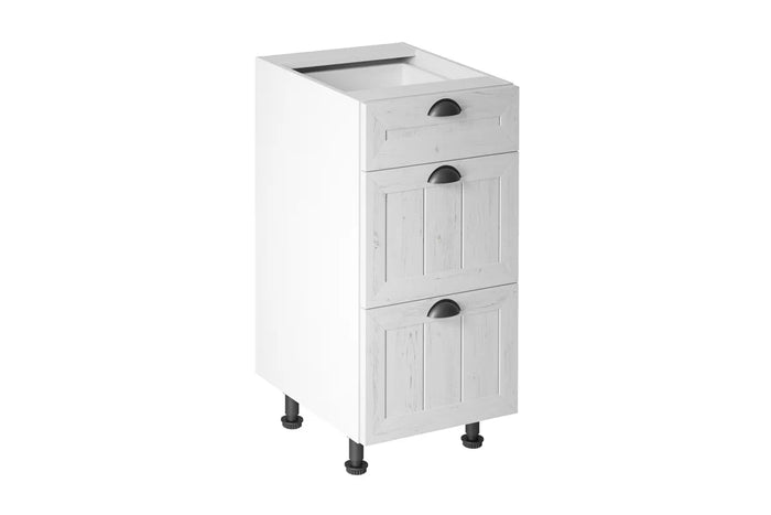 Unterschrank D40S3 - Provence -  Weiß/Matt