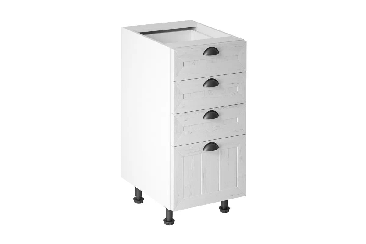 Unterschrank D40S4 - Provence - Weiß/Matt