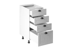 Unterschrank D40S4 - Provence - Weiß/Matt