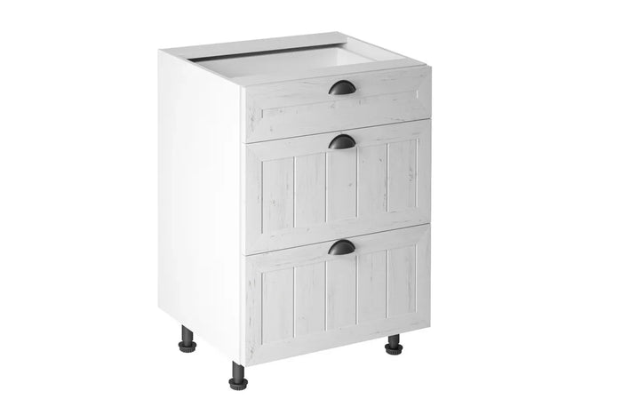 Unterschrank D60S3 - Provence -  Weiß/Matt