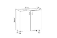 Spülenunterschrank D80Z - Provence - Weiß/Matt