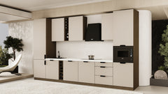 Küchenzeile - Sorento KS3-M375 - Beige / Dunkle Eiche
