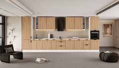 Küchenzeile 515 cm Einbauküche Küche ohne Arbeitsplatte Küchenmöbel , Sorento KS6-M515 , Sonoma Eiche/Weiß