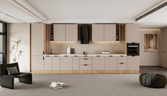 Küchenzeile 515 cm Einbauküche Küche ohne Arbeitsplatte Küchenmöbel , Sorento KS6-M515 , Beige/Sonoma Eiche