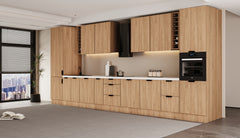 Küchenzeile 515 cm Einbauküche Küche ohne Arbeitsplatte Küchenmöbel , Sorento KS6-M515 , Sonoma Eiche