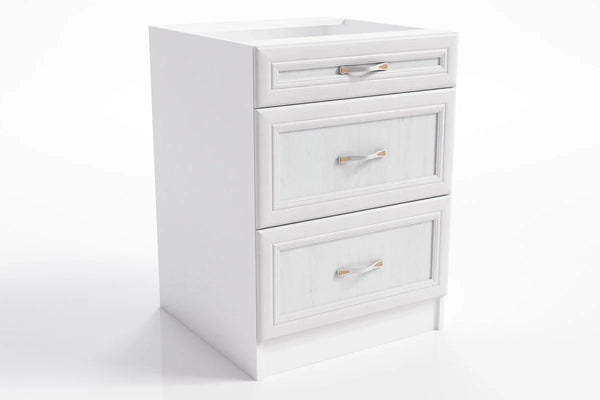 Unterschränk - D60S3 - Sycylia Weiß Creme - Funktionalität und Stil in einem