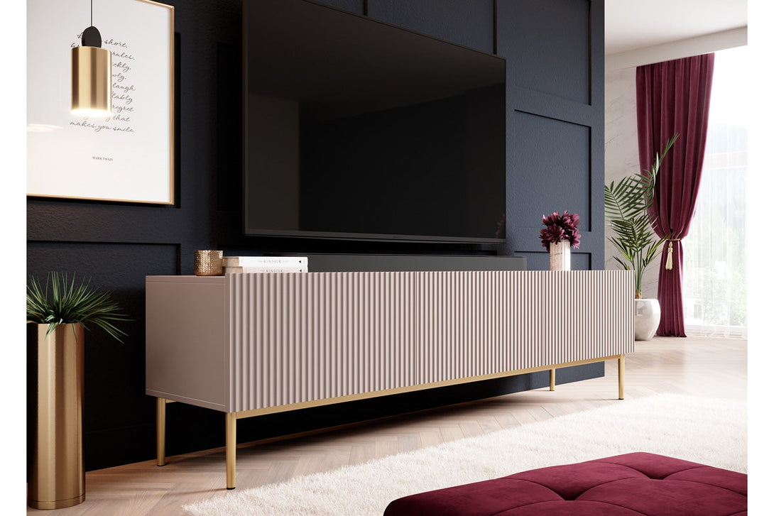 TV-Schrank - NICOLE - eitgenössisch um Ihre Geräte in einem eleganten Stil zu organisieren. - Milaros Markt