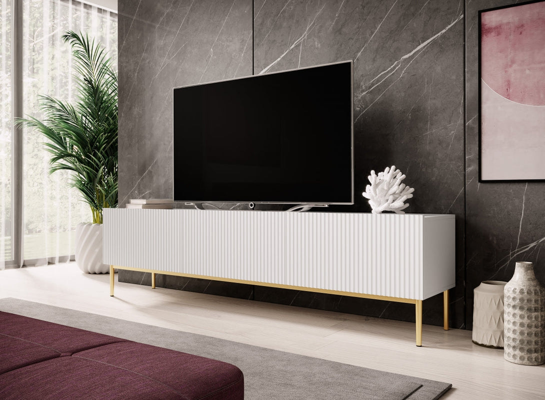 TV-Schrank - NICOLE - eitgenössisch um Ihre Geräte in einem eleganten Stil zu organisieren. - Milaros Markt