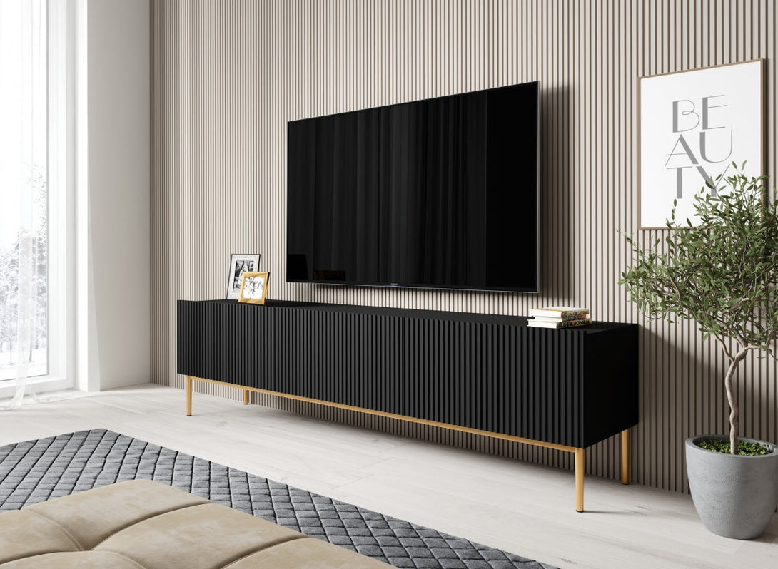 TV-Schrank - NICOLE - eitgenössisch um Ihre Geräte in einem eleganten Stil zu organisieren. - Milaros Markt