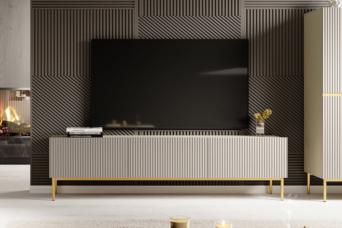 TV-Schrank - NICOLE - eitgenössisch um Ihre Geräte in einem eleganten Stil zu organisieren. - Milaros Markt