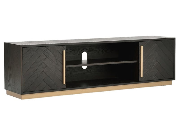 TV-Schrank Seville 180 cm – Mit 2 Türen und Regalen, Schwarz