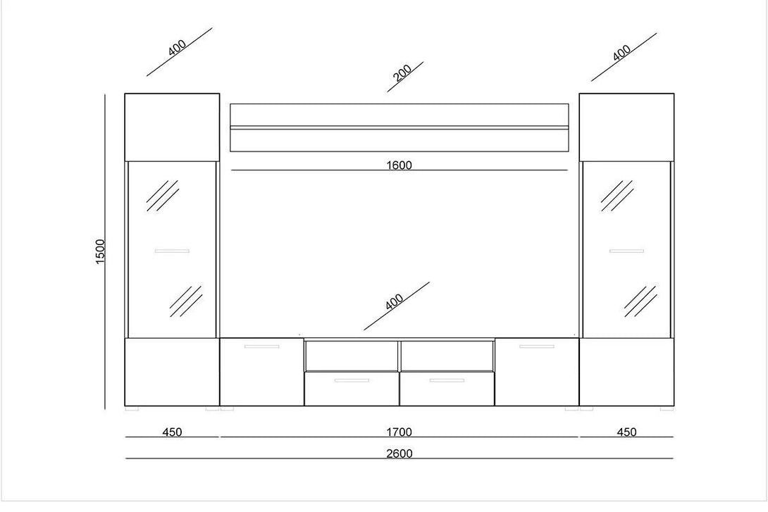 Wohnwand - Factor - Elegante für zeitgemäßen Wohnstil. - Milaros Markt