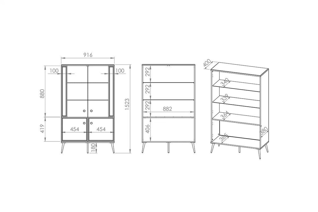 Vitrine - Riomi - Stilvolle Vitrine für Ihr Wohnzimmer. - Milaros Markt